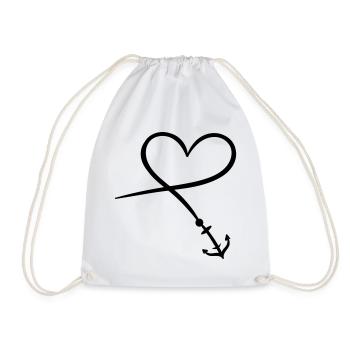Coeur Symbole Ancre - Sac de sport léger - blanc - Devant