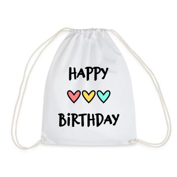 JAHRESTAG. ALLES GUTE ZUM GEBURTSTAG!. ALLES GUTE ZUM GEBURTSTAG!. - Turnbeutel - Weiß - Vorne