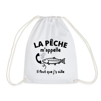 pêche, pêcheur, fan de pêche - Sac de sport léger - blanc - Devant