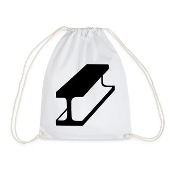 Steel beam emblem for steel construction company - Drawstring Bag - white - Front
