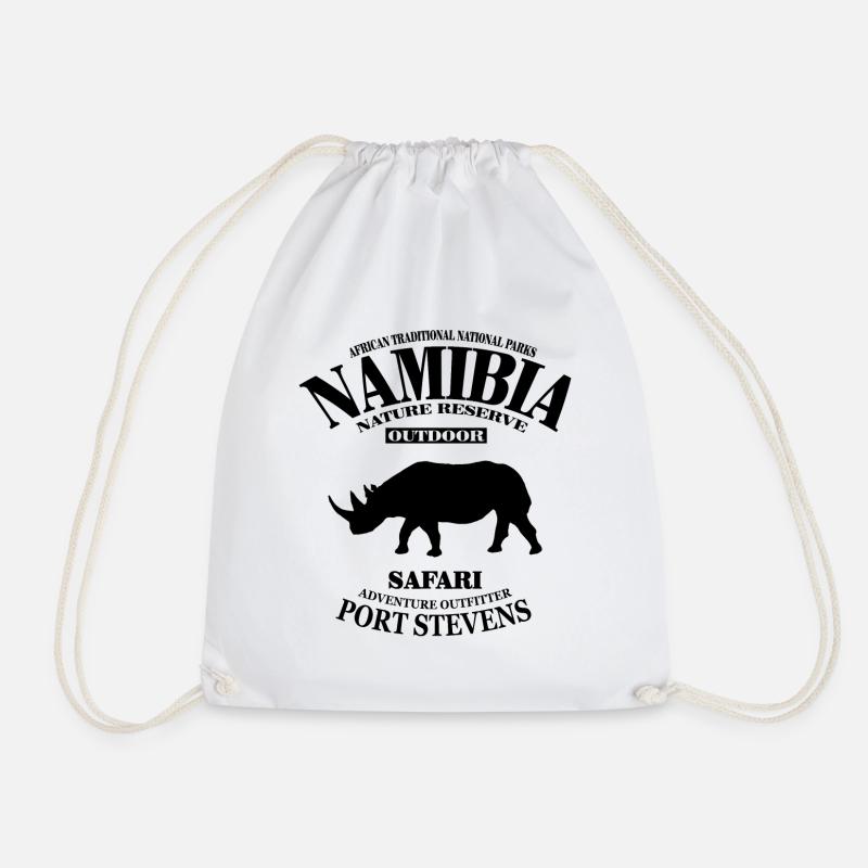 Namibia - Nashorn - Turnbeutel - Weiß