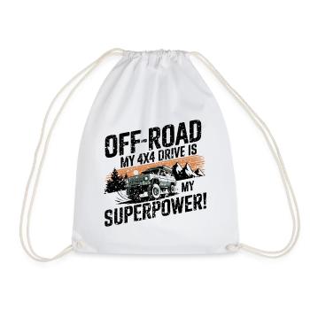 Off-Road: My 4x4 is My Superpower! #1 - Drawstring Bag - white - Front