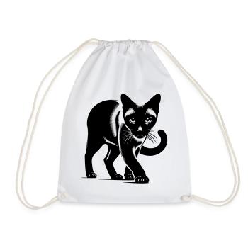 Siamkatze - Turnbeutel - Weiß - Vorne