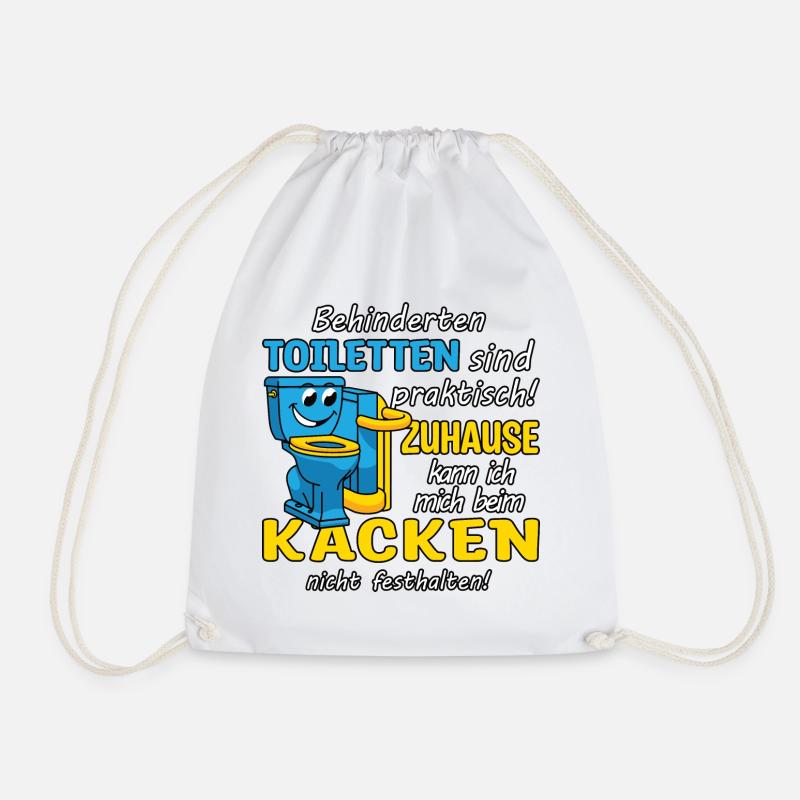 Disabled toilet - Drawstring Bag - white