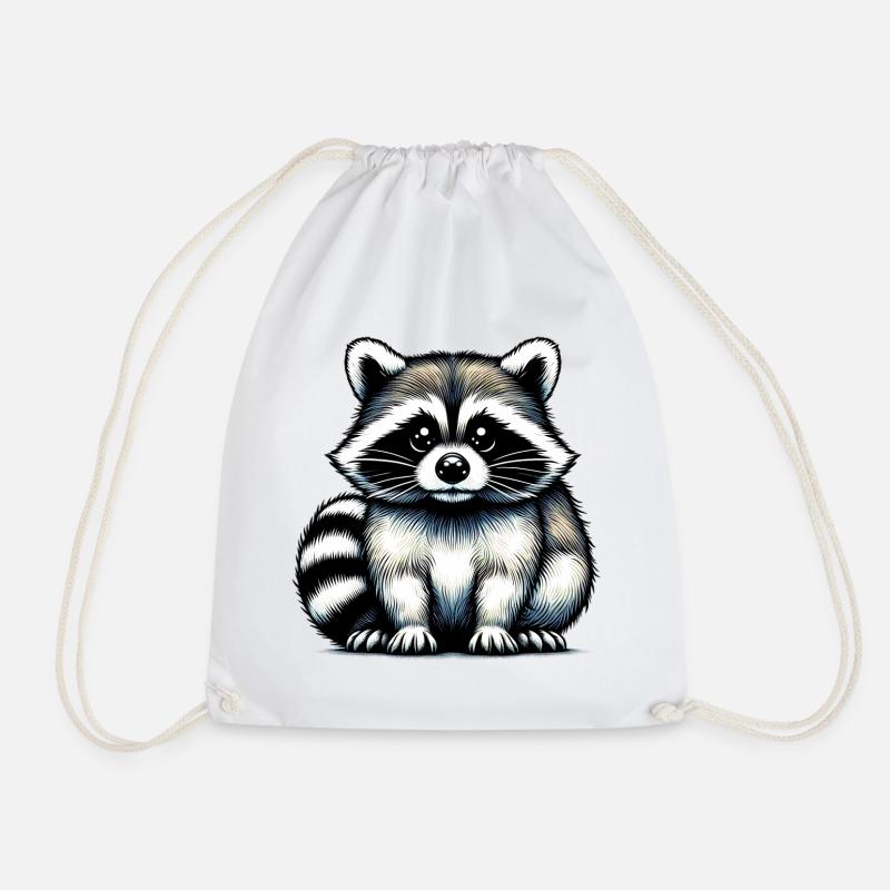 Waschbär - Turnbeutel - Weiß
