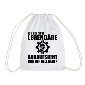 Bauleitung Baustelle Bauleiter Bauaufsicht - Turnbeutel - Weiß - Vorne
