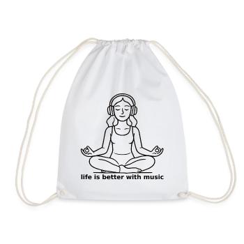 Méditation - la vie est meilleure avec la musique - Sac de sport léger - blanc - Devant
