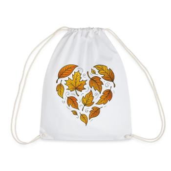 Motif de feuille de cœur d'automne - Sac de sport léger - blanc - Devant