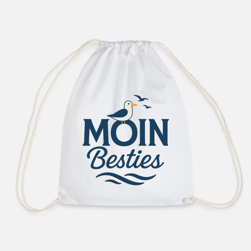 Moin Besties Meergruß - Turnbeutel - Weiß