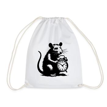 Rat stressé et réveil - Sac de sport léger - blanc - Devant