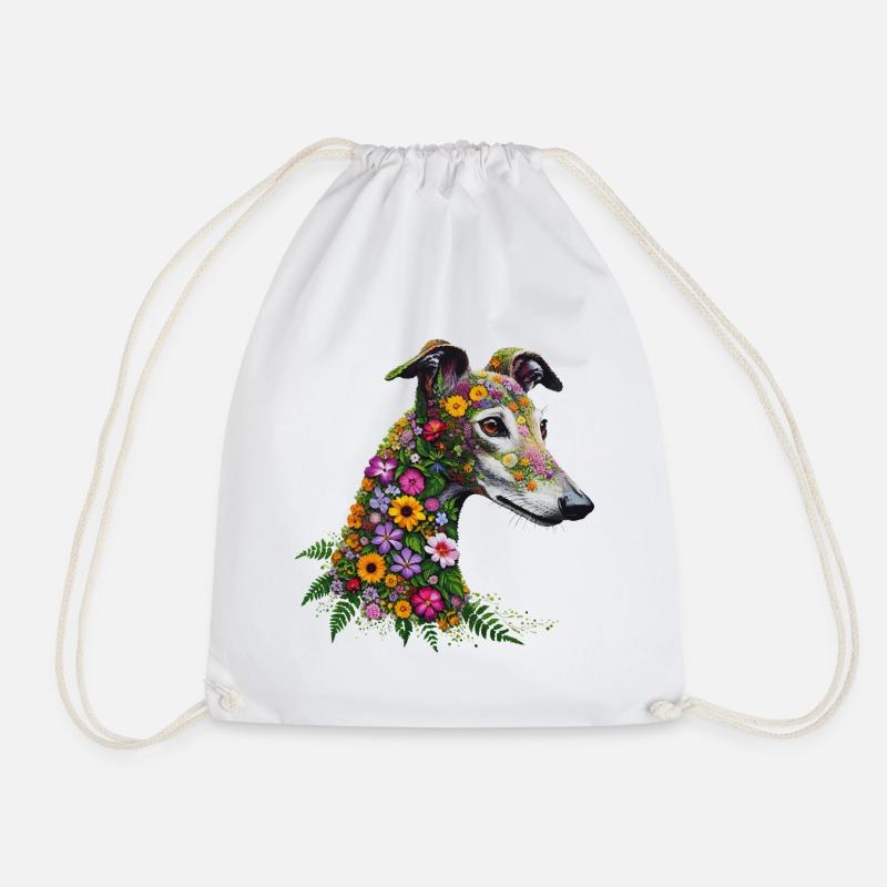 Galgo Wildblumen Nr1 - Turnbeutel - Weiß
