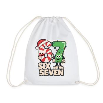 67 Meme Six Seven Christmas Gift Funny - Drawstring Bag - white - Front