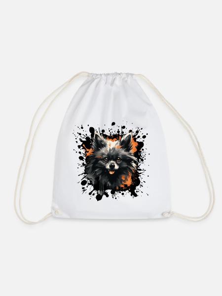 Pomeranian Farb-Splash - Turnbeutel - Weiß