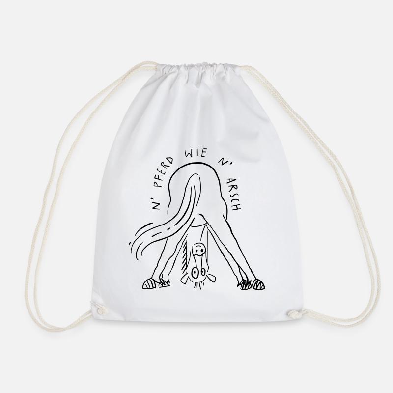Horse like ass - Drawstring Bag - white