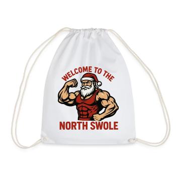 Welcome to the North Swole Funny Christmas Workout - Drawstring Bag - white - Front