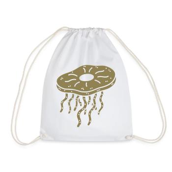 Minimalistisches Kombucha SCoby Tee Quallen - Turnbeutel - Weiß - Vorne