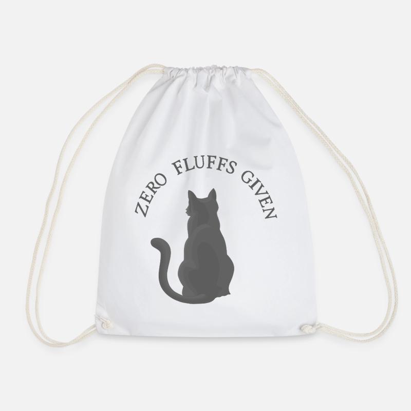 Zero Fluffs Given – Katze von hinten mit Attitüde - Turnbeutel - Weiß