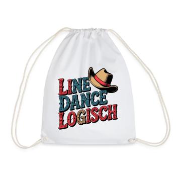 Line Dance Logisch - Turnbeutel - Weiß - Vorne