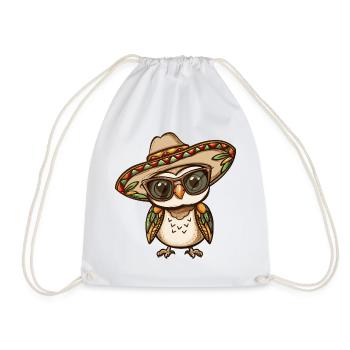 Sombrero comique drôle de la bande dessinée de la chouette - Sac de sport léger - blanc - Devant