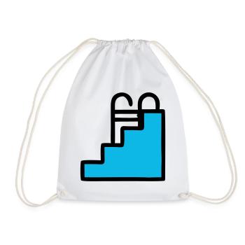  Pool Leiter Schwimmbad Icon - Turnbeutel - Weiß - Vorne