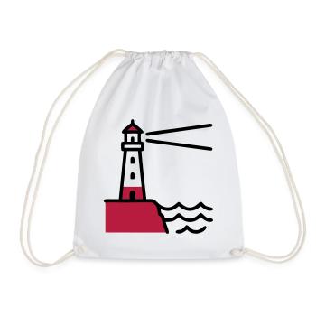 Lighthouse Coast Maritime Sea - Drawstring Bag - white - Front