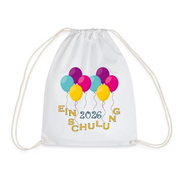 Bunte Ballons Einschulung - Turnbeutel - Weiß - Vorne