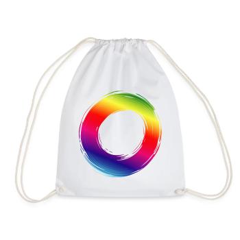 Roue colorée colorée dans la conception par coups de pinceau - Sac de sport léger - blanc - Devant