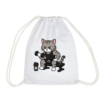 Cat Buddy - Gym Buddy - Drawstring Bag - white - Front