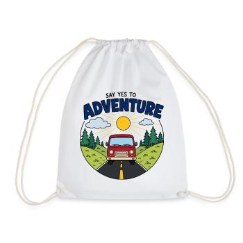 Say Yes to Adventure Van - Drawstring Bag - white - Front