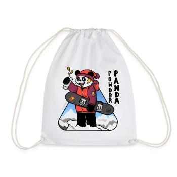 Bold Comic Powder Panda Snowboard-Kunst - Turnbeutel - Weiß - Vorne
