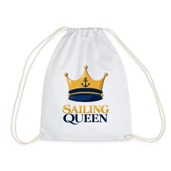 Sailing Queen – Seglerin mit Krone - Turnbeutel - Weiß - Vorne