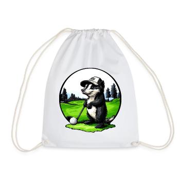Stinktier Golfspieler - Turnbeutel - Weiß - Vorne