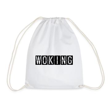 Woking Airport Sign - Drawstring Bag - white - Front