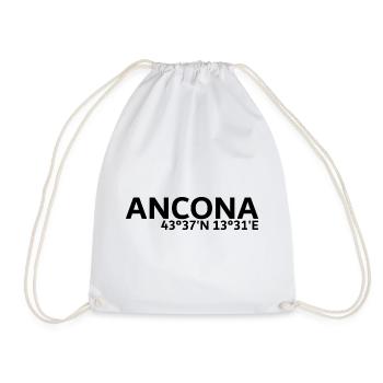 Ancona Koordinaten - Turnbeutel - Weiß - Vorne
