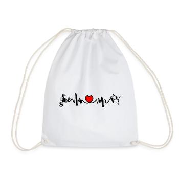 Heart rate cardio Scorpio Sagittarius - Drawstring Bag - white - Front