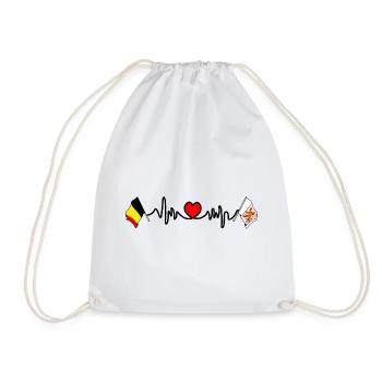 Cardio heart avec drapeau de la Belgique, drapeau du Limbourg - Sac de sport léger - blanc - Devant