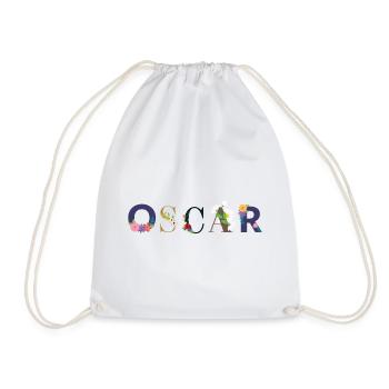 OSCAR name decorated with flowers - Drawstring Bag - white - Front