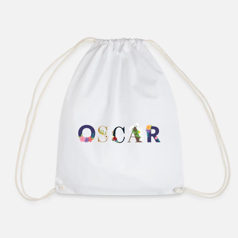 Le nom d’OSCAR décoré de fleurs - Sac de sport léger - blanc