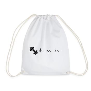 Gymnase, Gymnase, Gymnase, Bodybuilding, ECG, Battement de cœur - Sac de sport léger - blanc - Devant