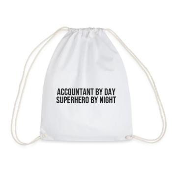 Accountant Day, Superhero Night - Drawstring Bag - white - Front