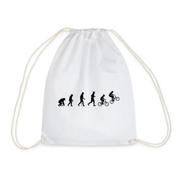BMX Cyclist Motif for Boys & Men Women - Drawstring Bag - white - Front