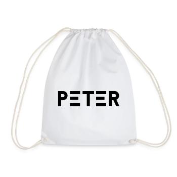 First name Peter - Drawstring Bag - white - Front
