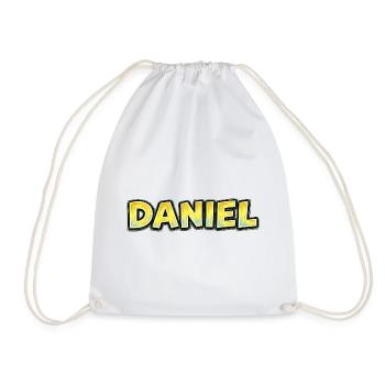 Daniel – Handgezeichnete Typografie - Turnbeutel - Weiß - Vorne