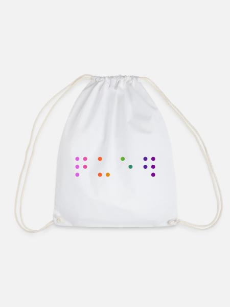 Queer-Kontraktierte Braille - Turnbeutel - Weiß
