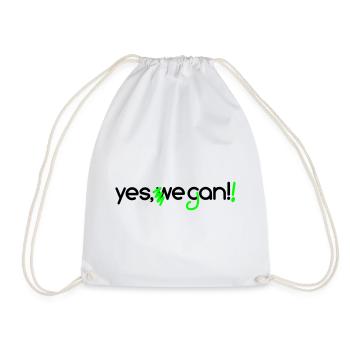 yes_vegan - Drawstring Bag - white - Front