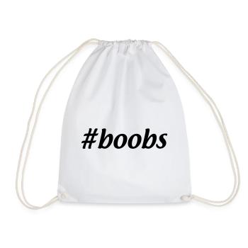 #boobs - Drawstring Bag - white - Front