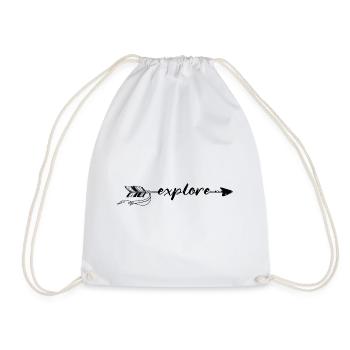 explorer Lettrage Boho Style Voyage Dicton Dictons - Sac de sport léger - blanc - Devant