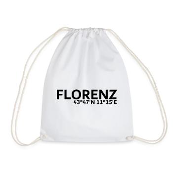 Florenz Koordinaten - Turnbeutel - Weiß - Vorne