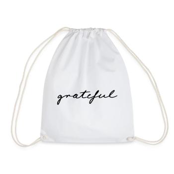 Grateful - Drawstring Bag - white - Front