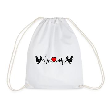 Chicken cardio - Drawstring Bag - white - Front